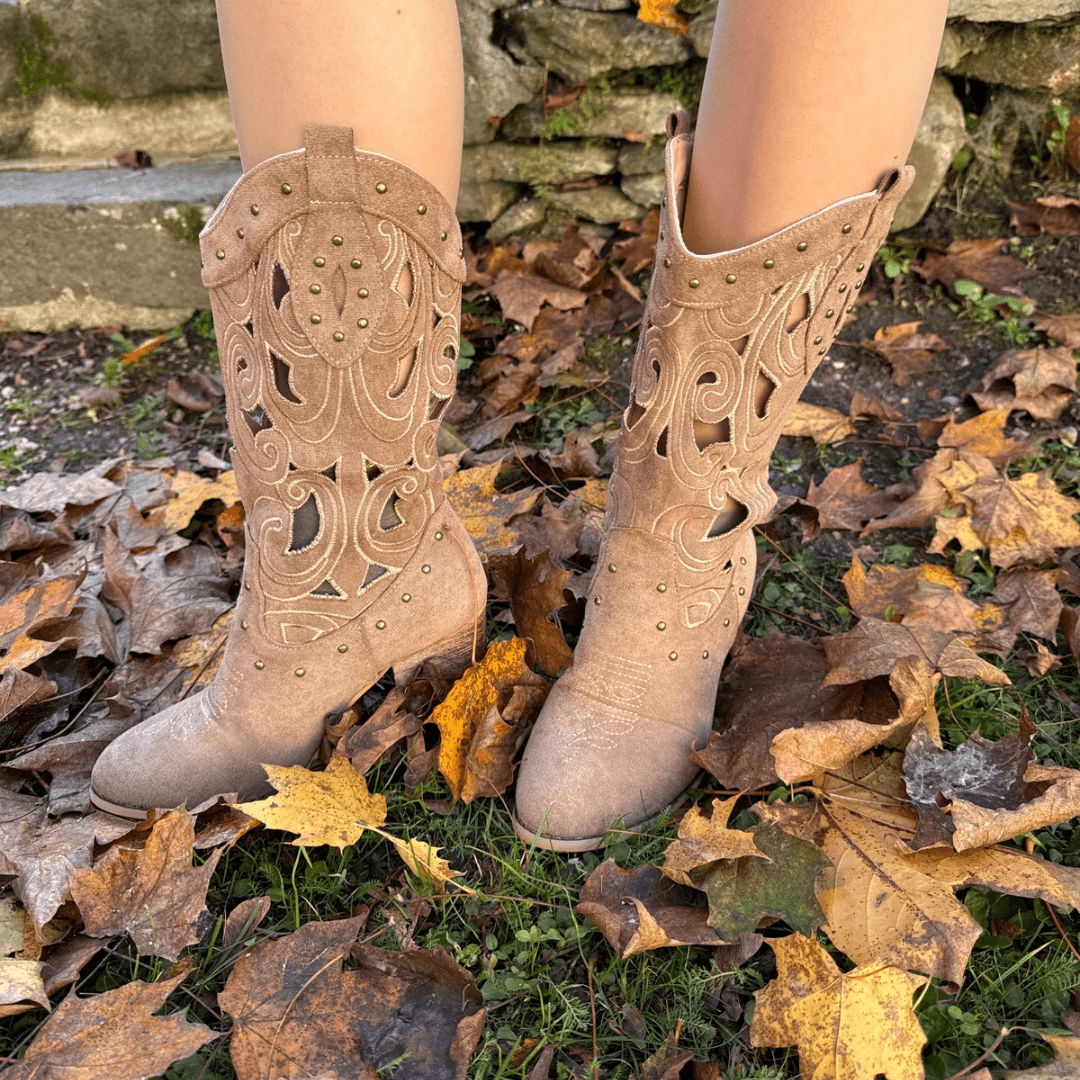 "Desert Elegance" Cut - Out Boots - Western Boots - The Femme Club