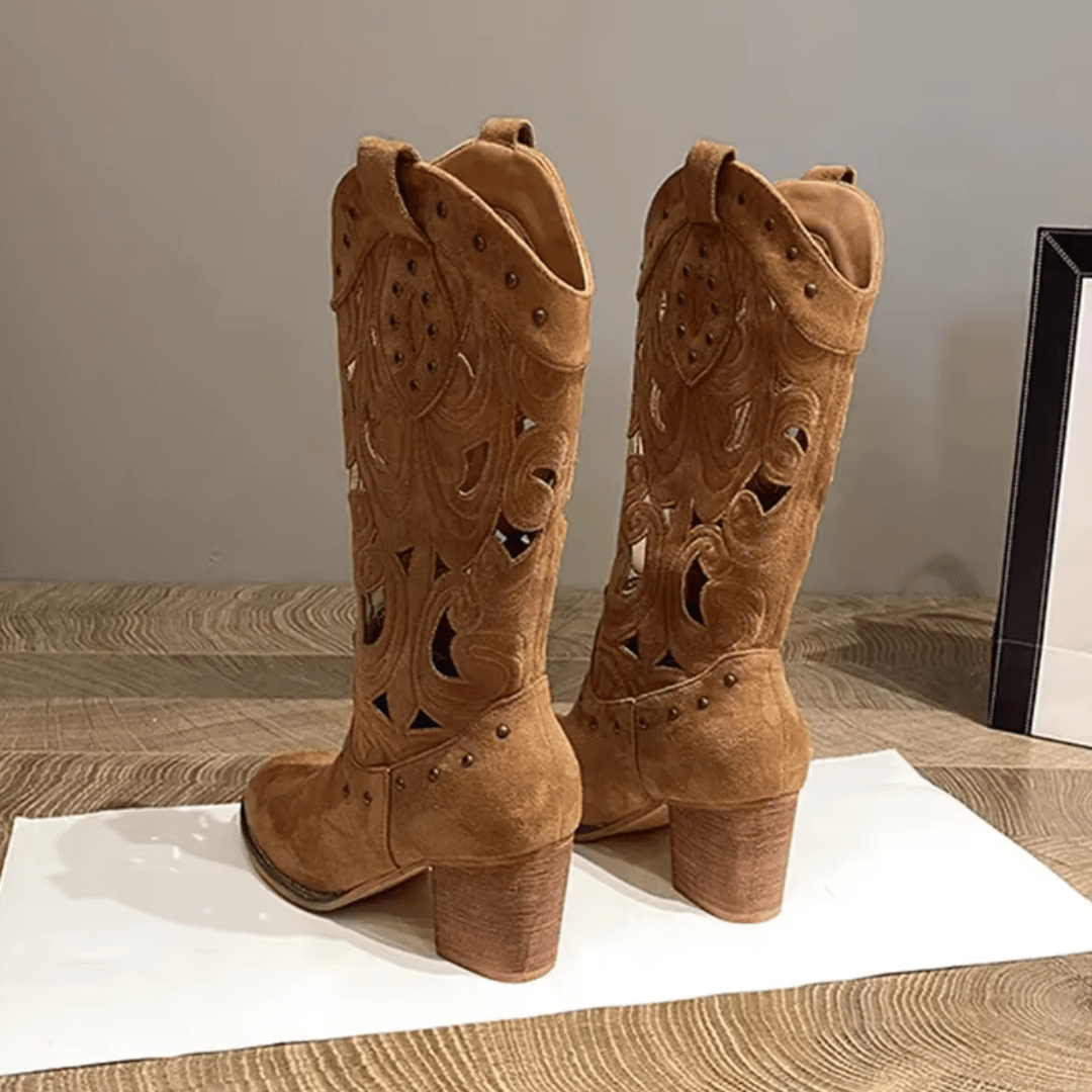 "Desert Elegance" Cut - Out Boots - Western Boots - The Femme Club