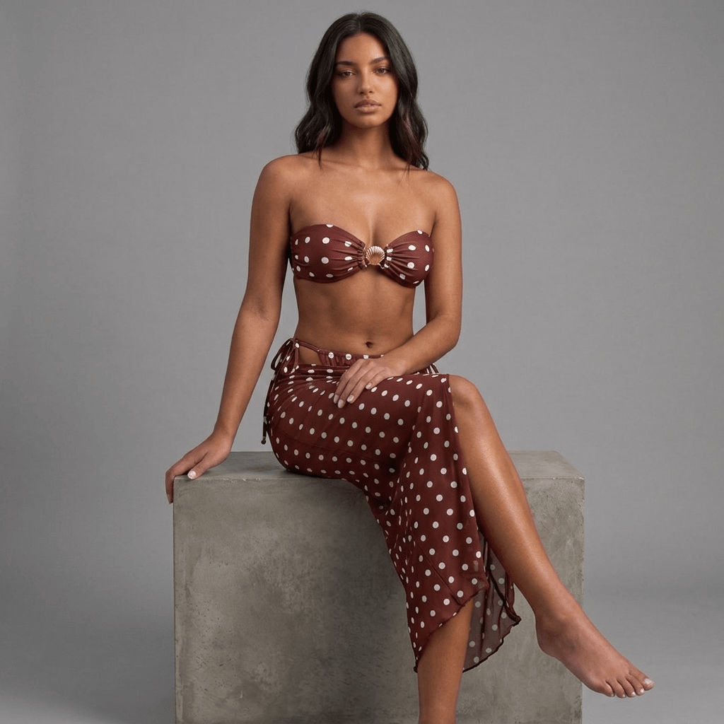 "Éclipse Riviera" Bikini-Set - Bikini-Set mit Maxirock - The Femme Club