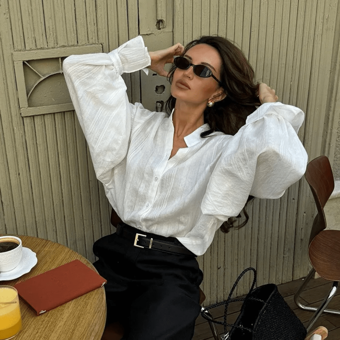 "Elegant Flow" Blouse - Hemdbluse - The Femme Club