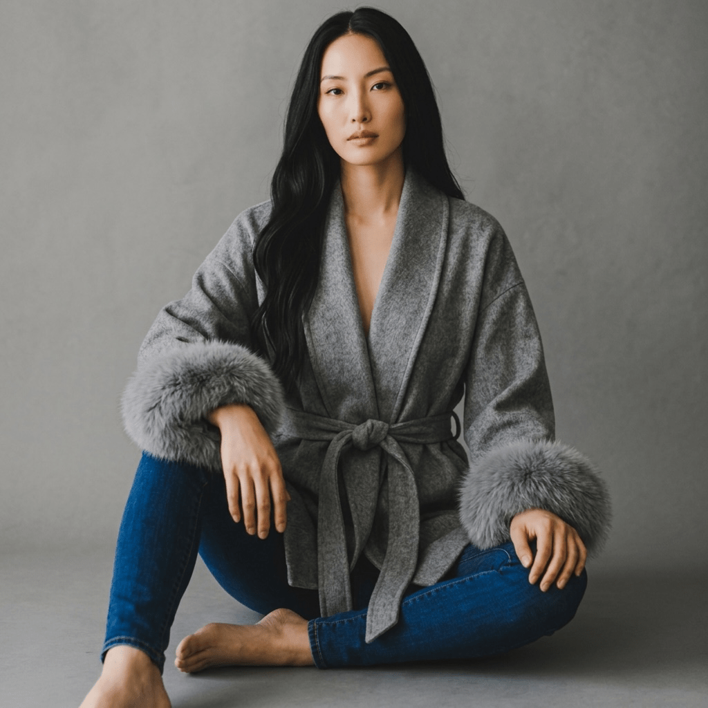 "Éloise" Faux Fur Wrap - Damenmantel - The Femme Club