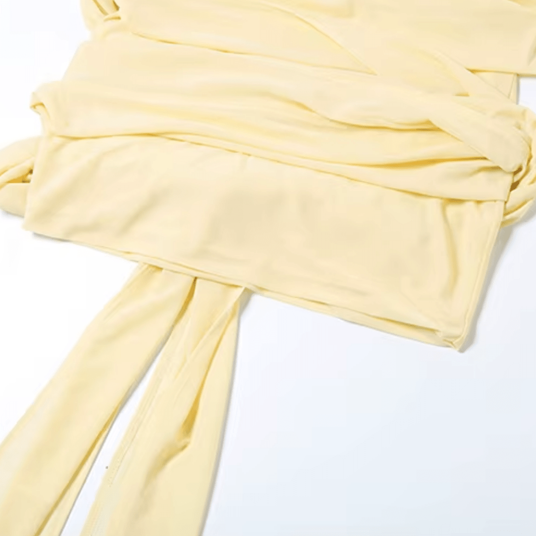 "Femme Touch" Draped Dress - Luxuriöses Drapiertes Hemdblusen-Minikleid - The Femme Club