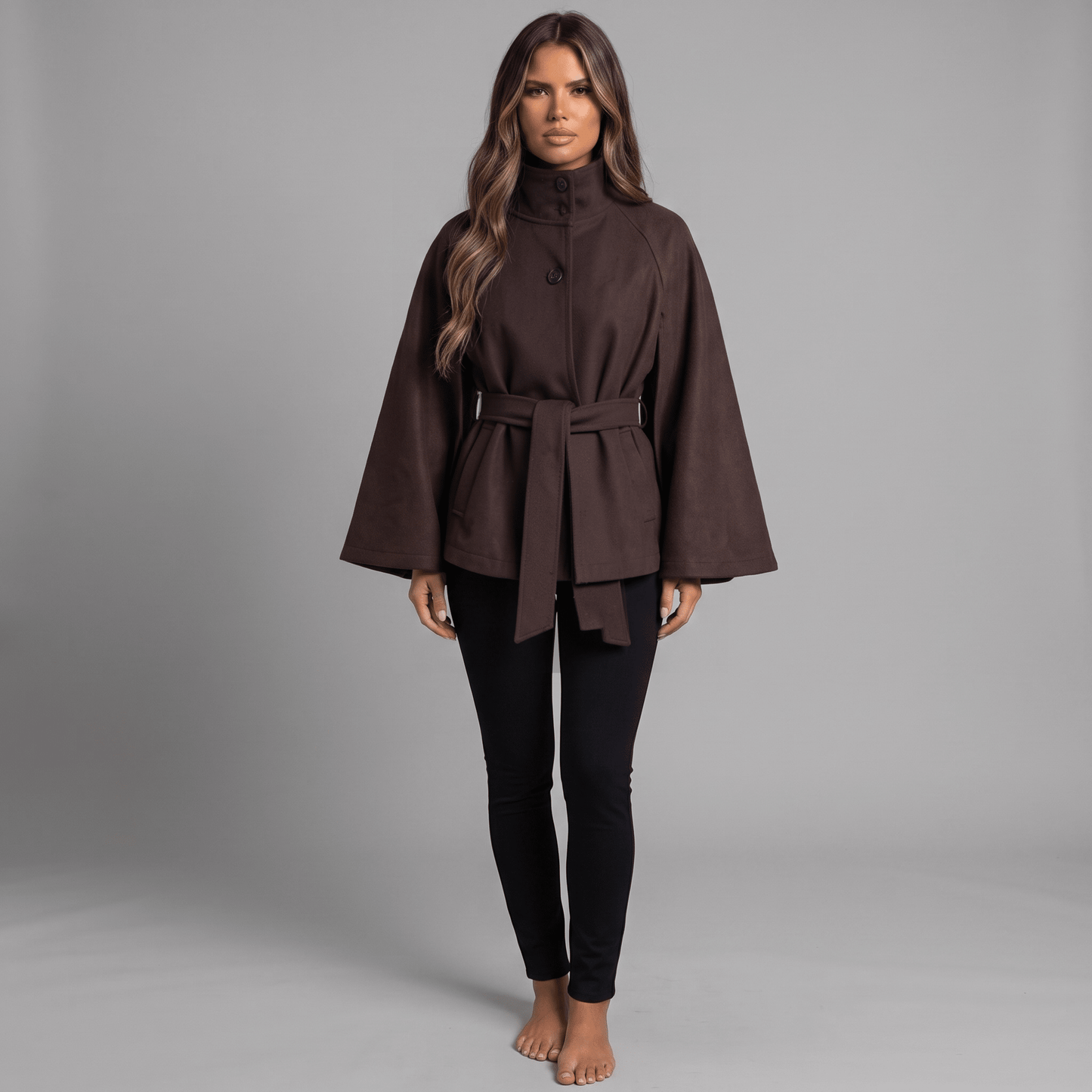 "Fleur D’Hiver" Cape Jacket - Cape-Jacke - The Femme Club