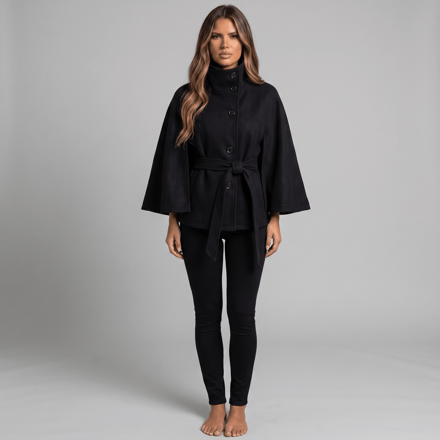 "Fleur D’Hiver" Cape Jacket - Cape-Jacke - The Femme Club