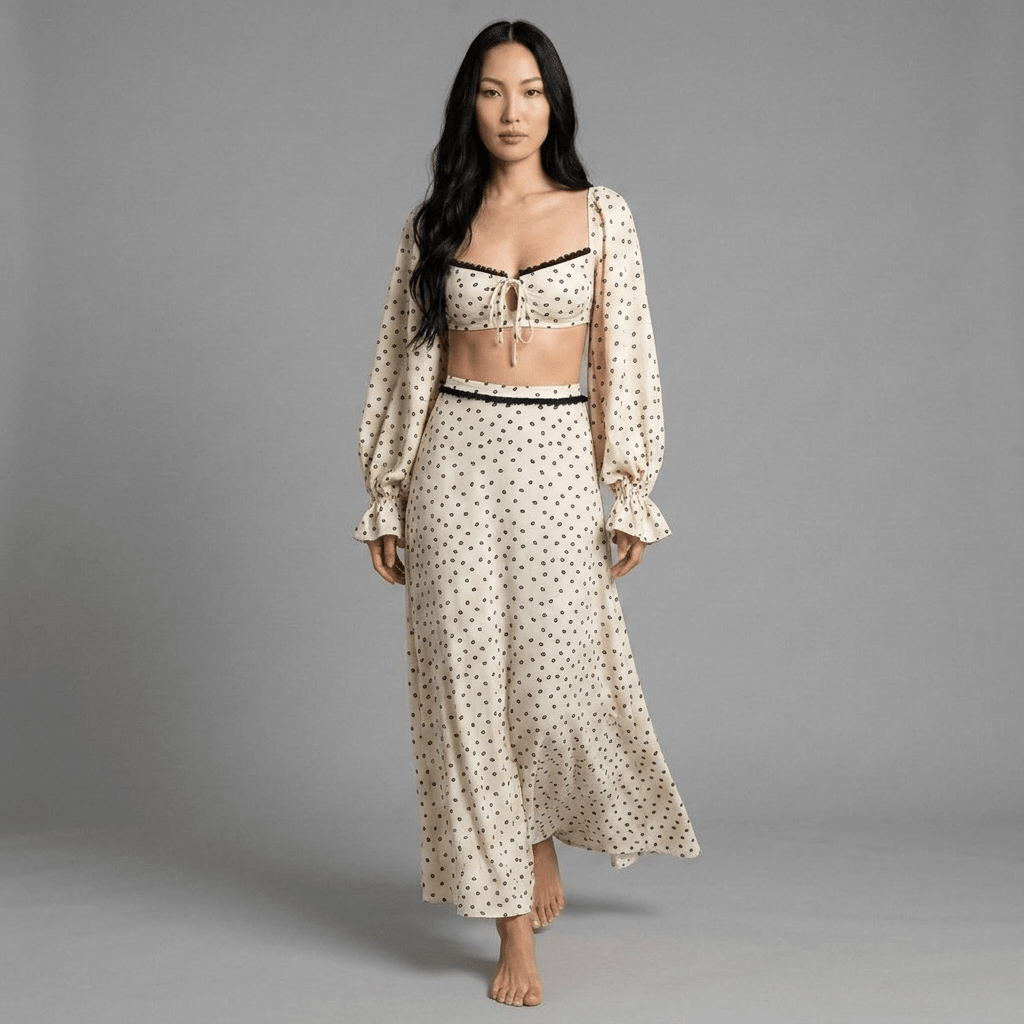 "Garden Grace" Set - Maxirock & Crop Top Set - The Femme Club