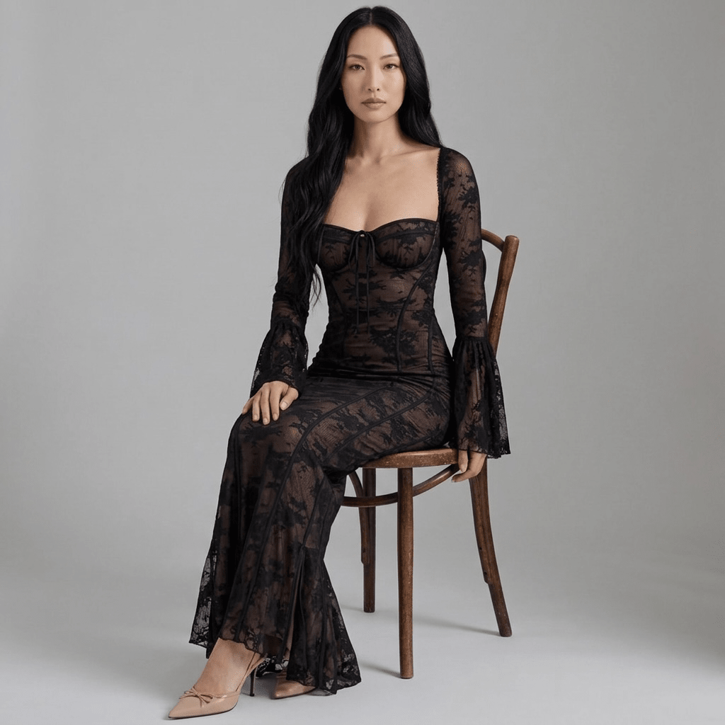 Gown "Nolira" - Spitzenkleid - The Femme Club