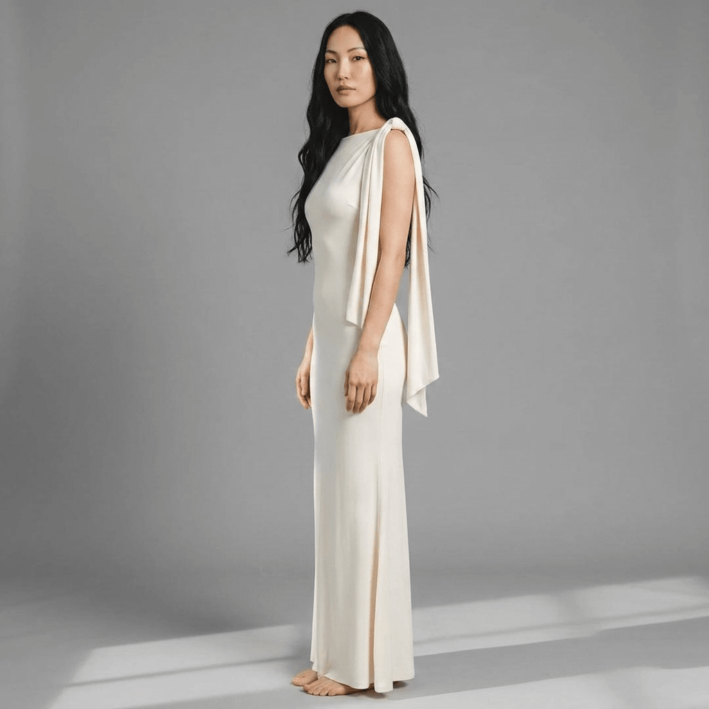 "Grace" Maxi Dress - Luxuriöses One-Shoulder Maxi Kleid - The Femme Club
