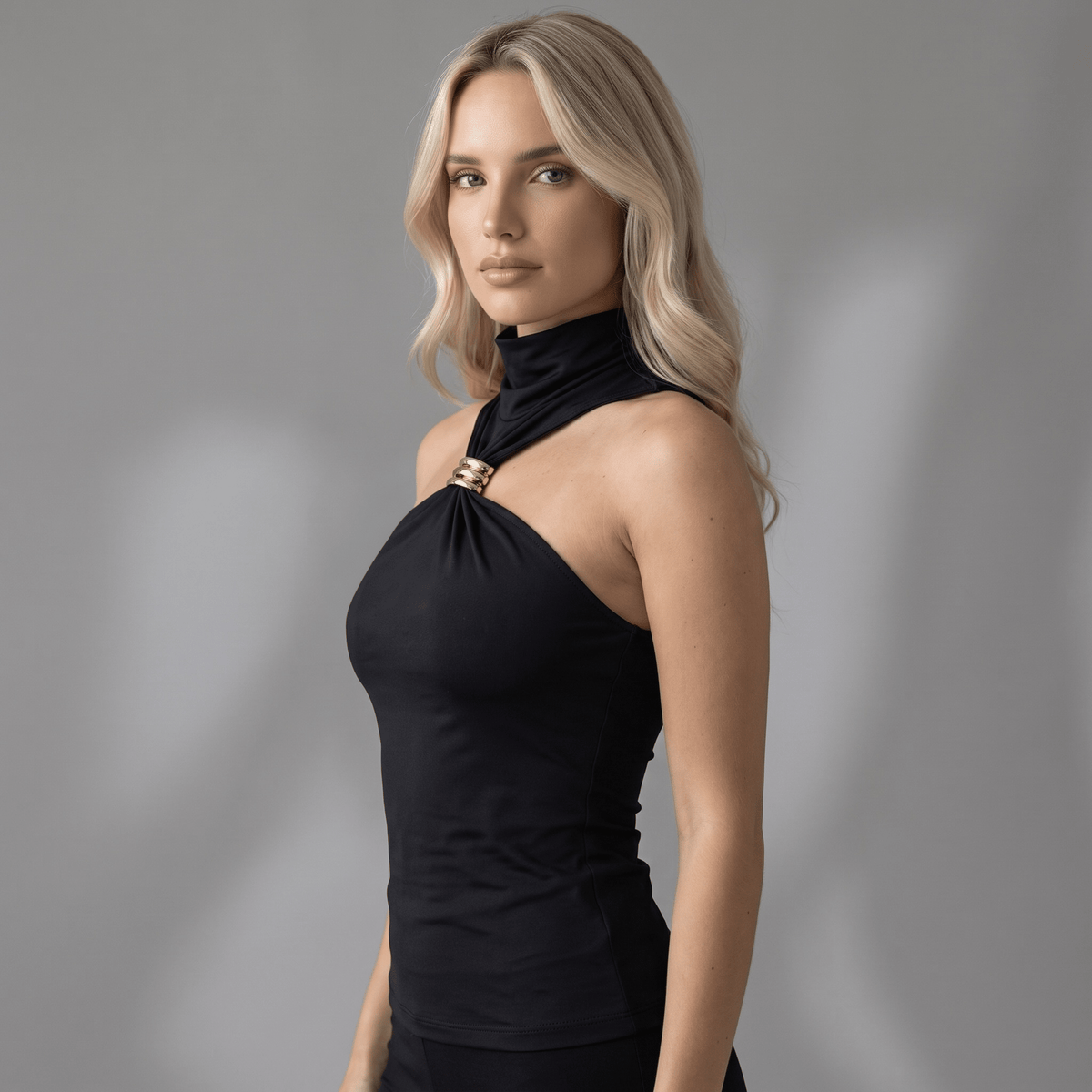 Highneck Elegance Top "Alureva" - Top - The Femme Club