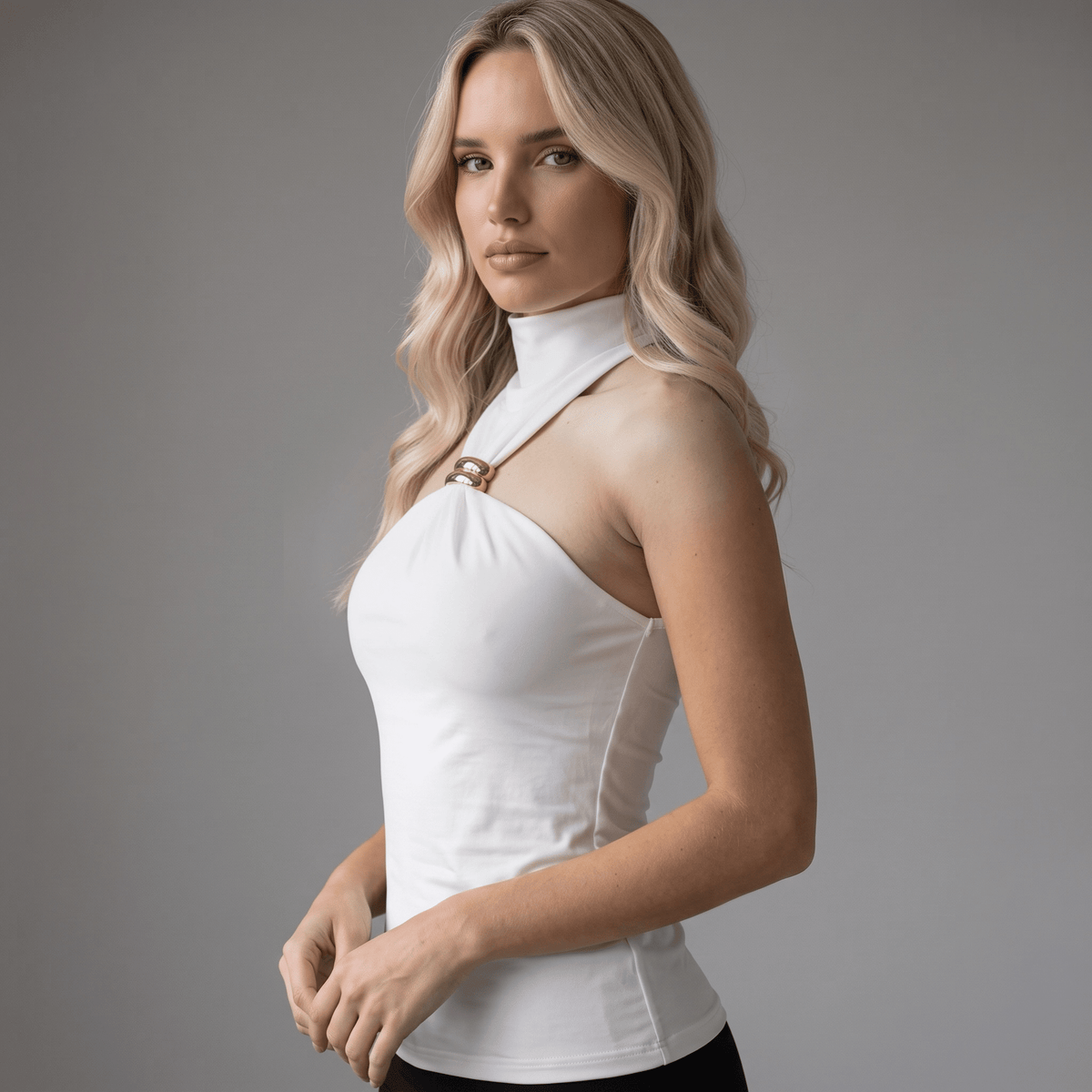 Highneck Elegance Top "Alureva" - Top - The Femme Club