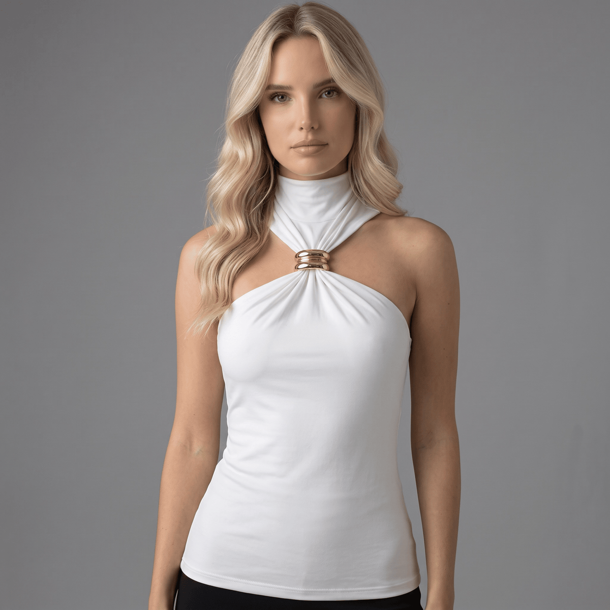Highneck Elegance Top "Alureva" - Top - The Femme Club