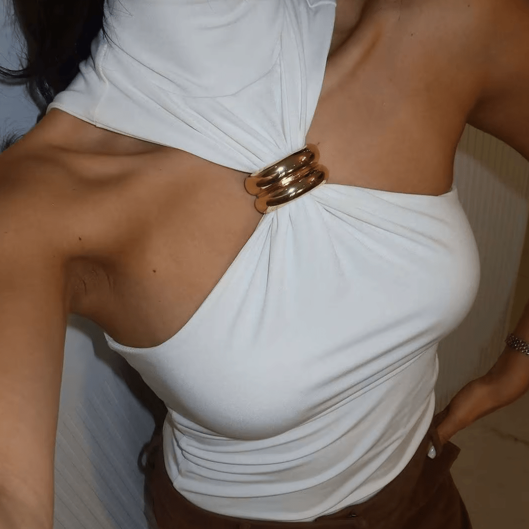 Highneck Elegance Top "Ivanna" - Top - The Femme Club