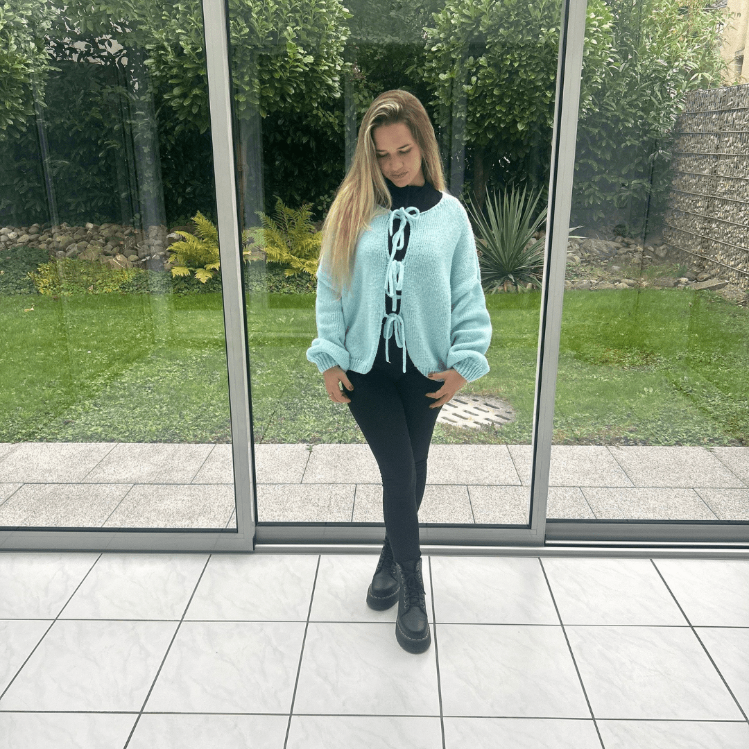 "Léna Paris" Bow Cardigan - Strickjacke - The Femme Club