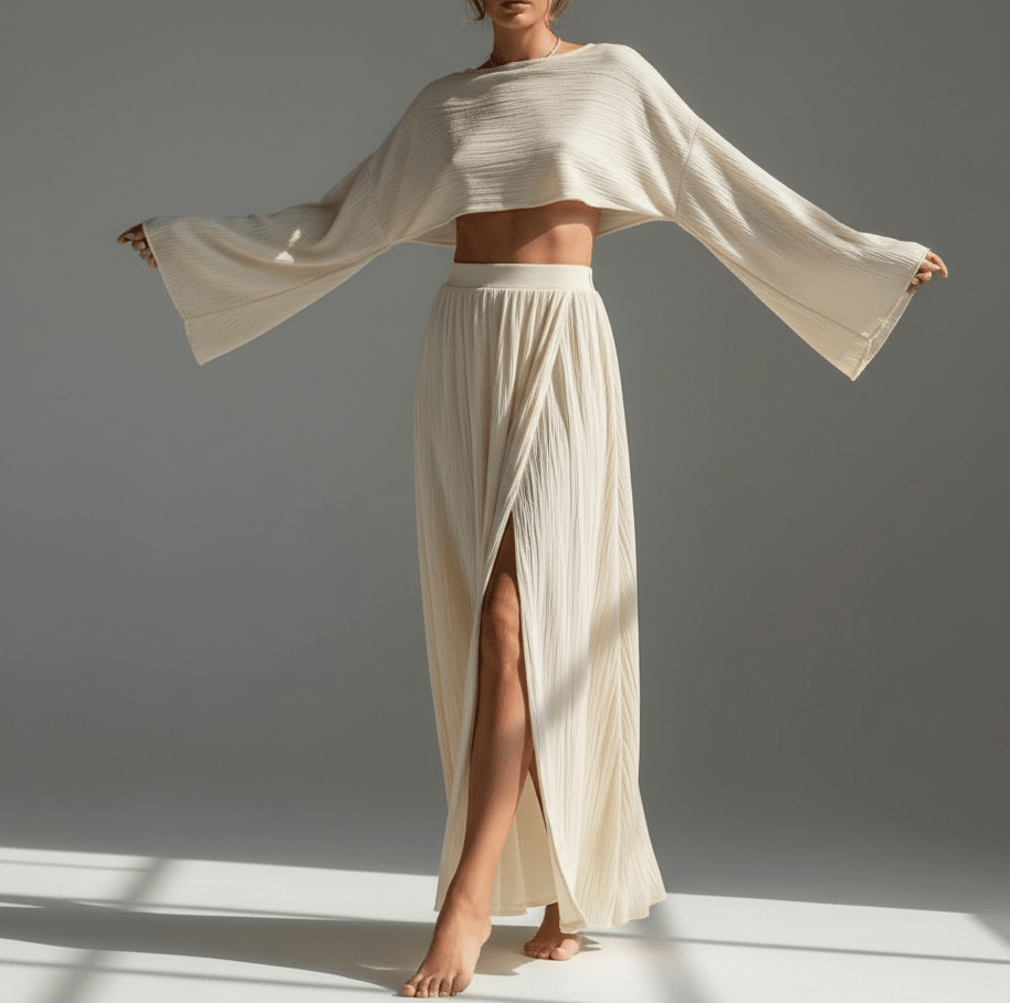 Luna Pleated Set - 2-teiliges Plissee-Set - Damen 2-teiliges Set - The Femme Club