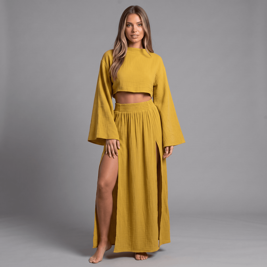 Luna Pleated Set - 2-teiliges Plissee-Set - Damen 2-teiliges Set - The Femme Club