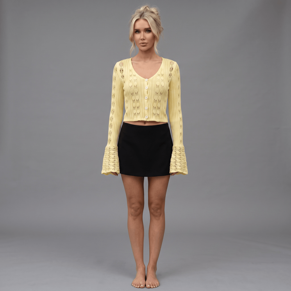 "Lunaria" Knit Longsleeve - Häkeloberteil - The Femme Club