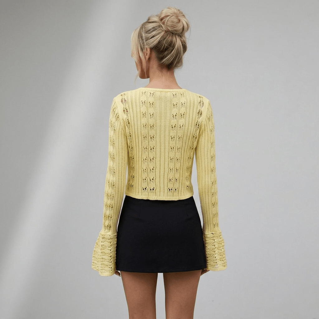 "Lunaria" Knit Longsleeve - Häkeloberteil - The Femme Club