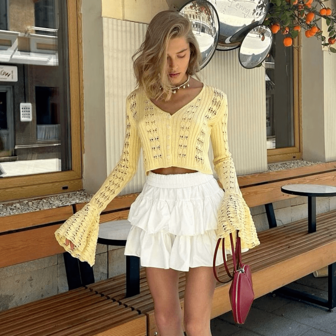 "Lunaria" Knit Longsleeve - Häkeloberteil - The Femme Club