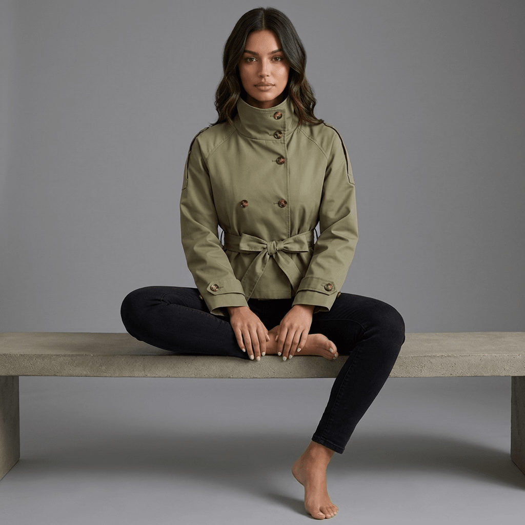 "Luxe Tailored" Belted Jacket - Kurz-Trenchcoat - The Femme Club