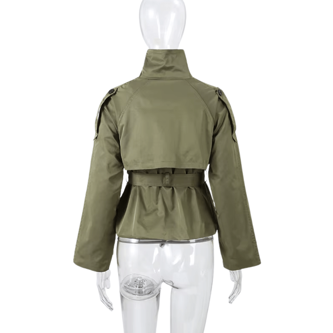 "Luxe Tailored" Belted Jacket - Kurz - Trenchcoat - The Femme Club