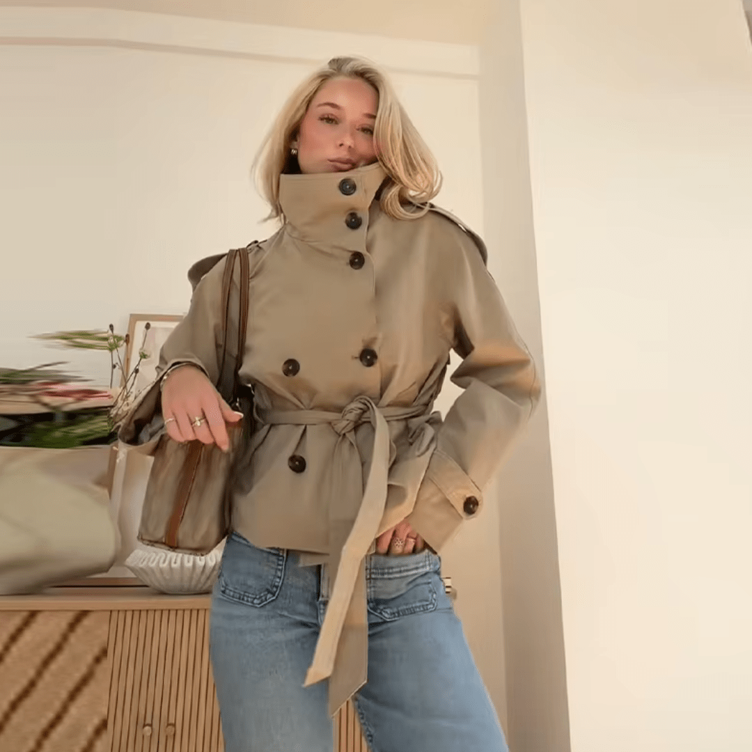 "Luxe Tailored" Belted Jacket - Kurz - Trenchcoat - The Femme Club