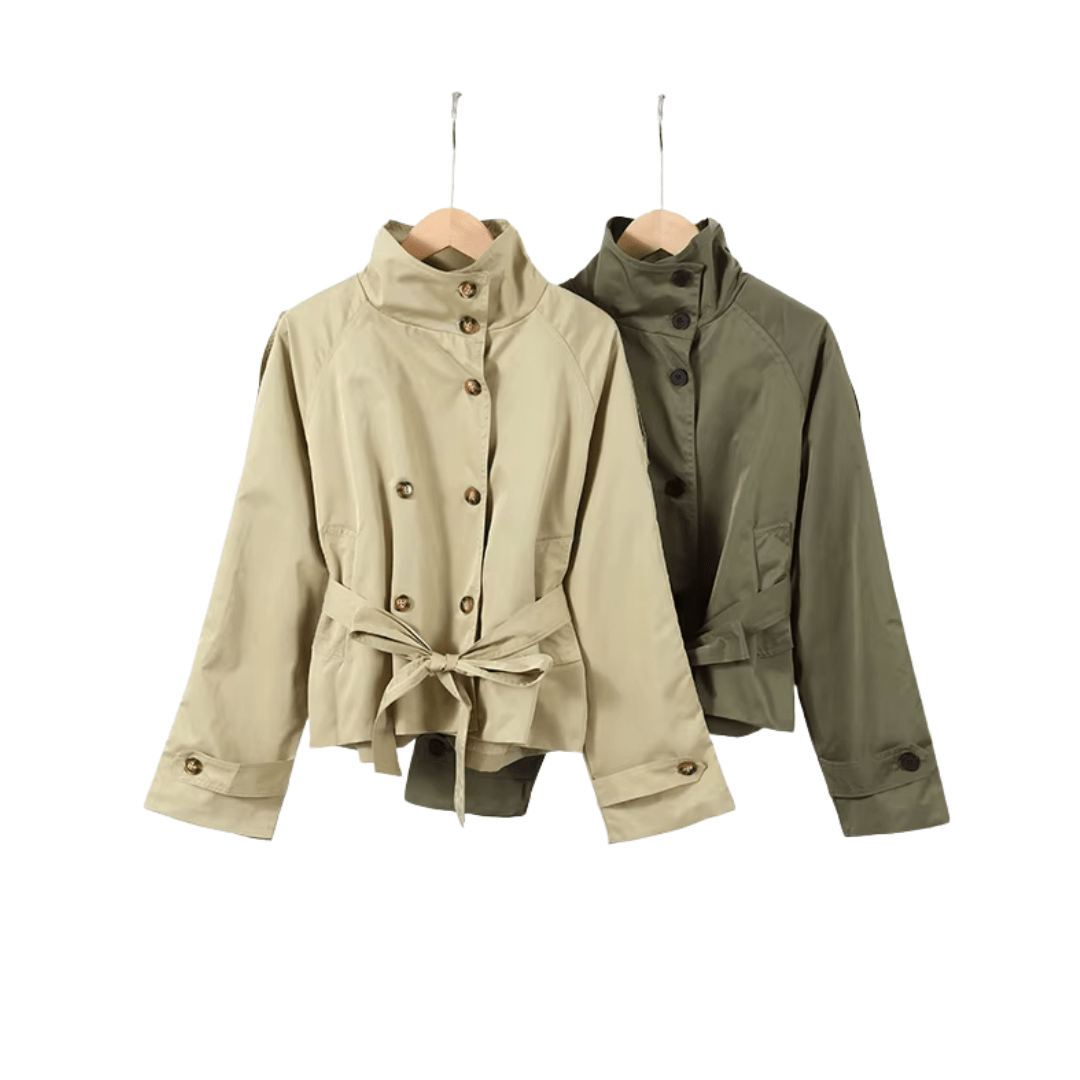 "Luxe Tailored" Belted Jacket - Kurz - Trenchcoat - The Femme Club