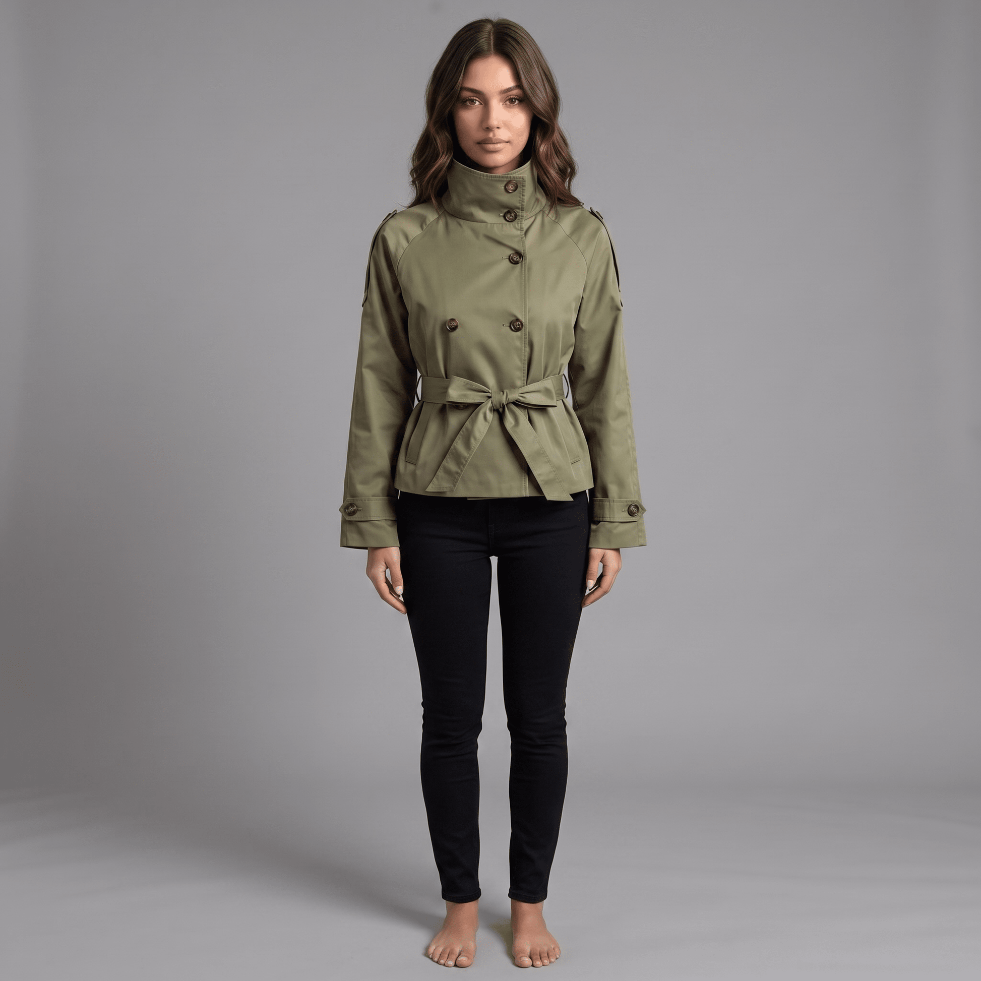 "Luxe Tailored" Belted Jacket - Kurz-Trenchcoat - The Femme Club