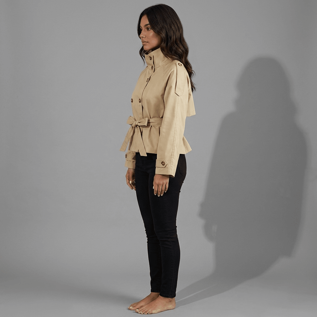 "Luxe Tailored" Belted Jacket - Kurz-Trenchcoat - The Femme Club