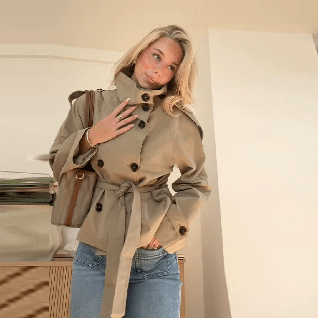 "Luxe Tailored" Belted Jacket - Kurz - Trenchcoat - The Femme Club