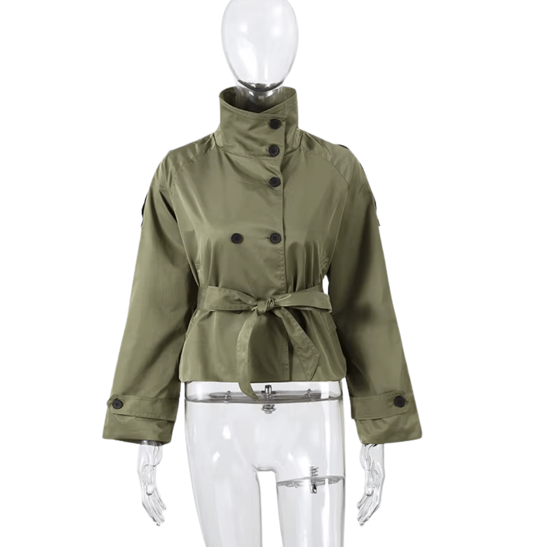 "Luxe Tailored" Belted Jacket - Kurz - Trenchcoat - The Femme Club