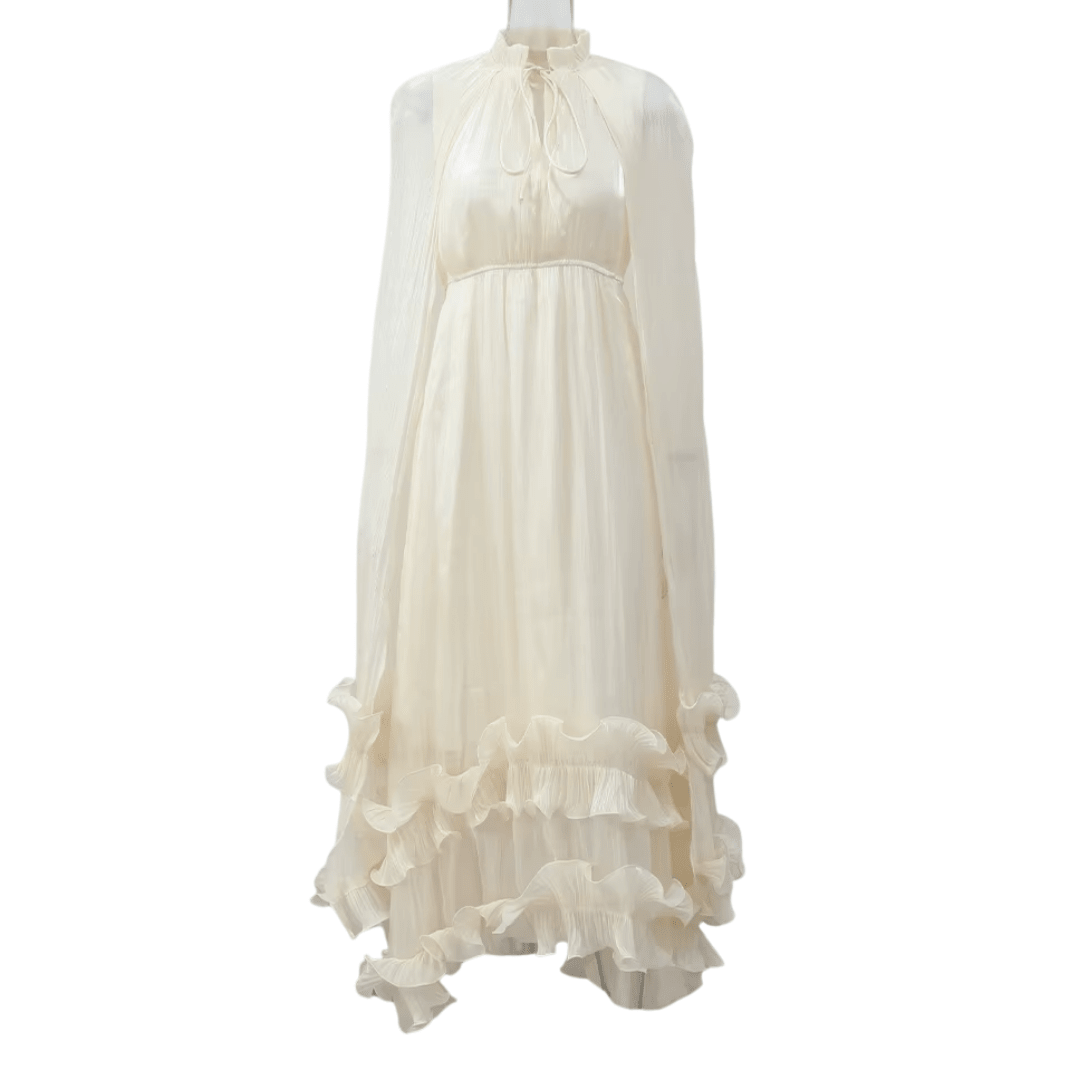"Maison Blanche" – Maxikleid mit Volants - Maxikleid - The Femme Club