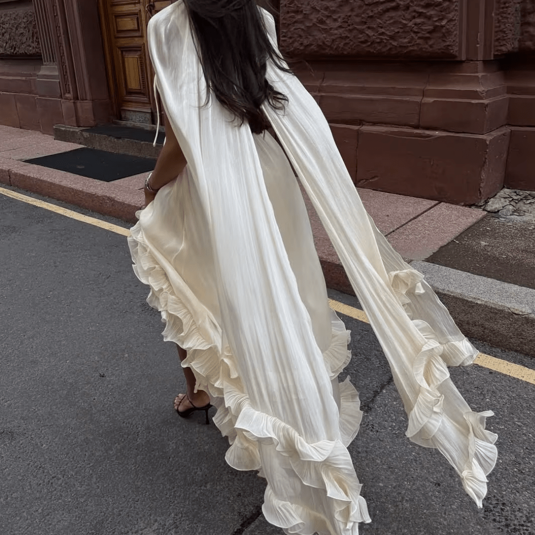 "Maison Blanche" – Maxikleid mit Volants - Maxikleid - The Femme Club