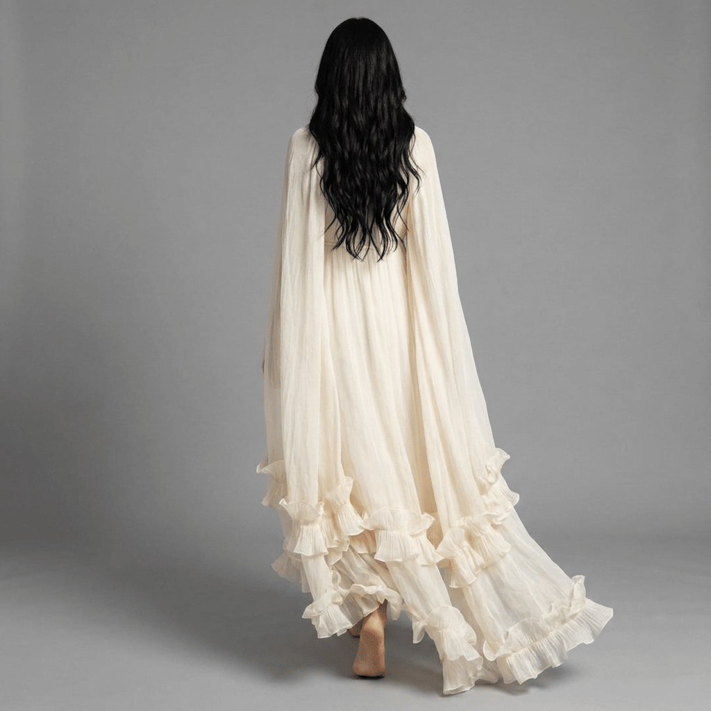 "Maison Blanche" – Maxikleid mit Volants - Maxikleid - The Femme Club