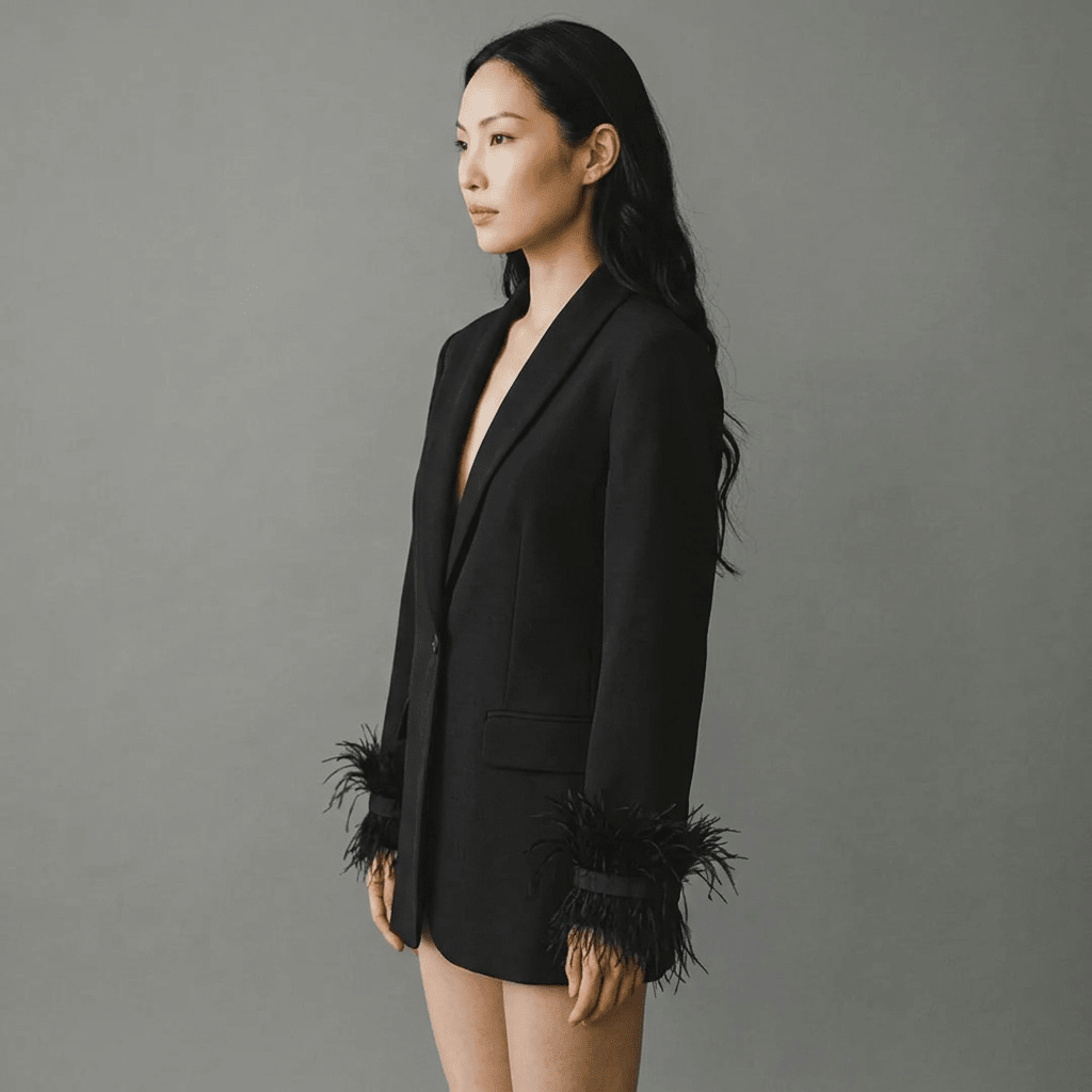 "Midnight Feather" Blazer - Blazer - The Femme Club