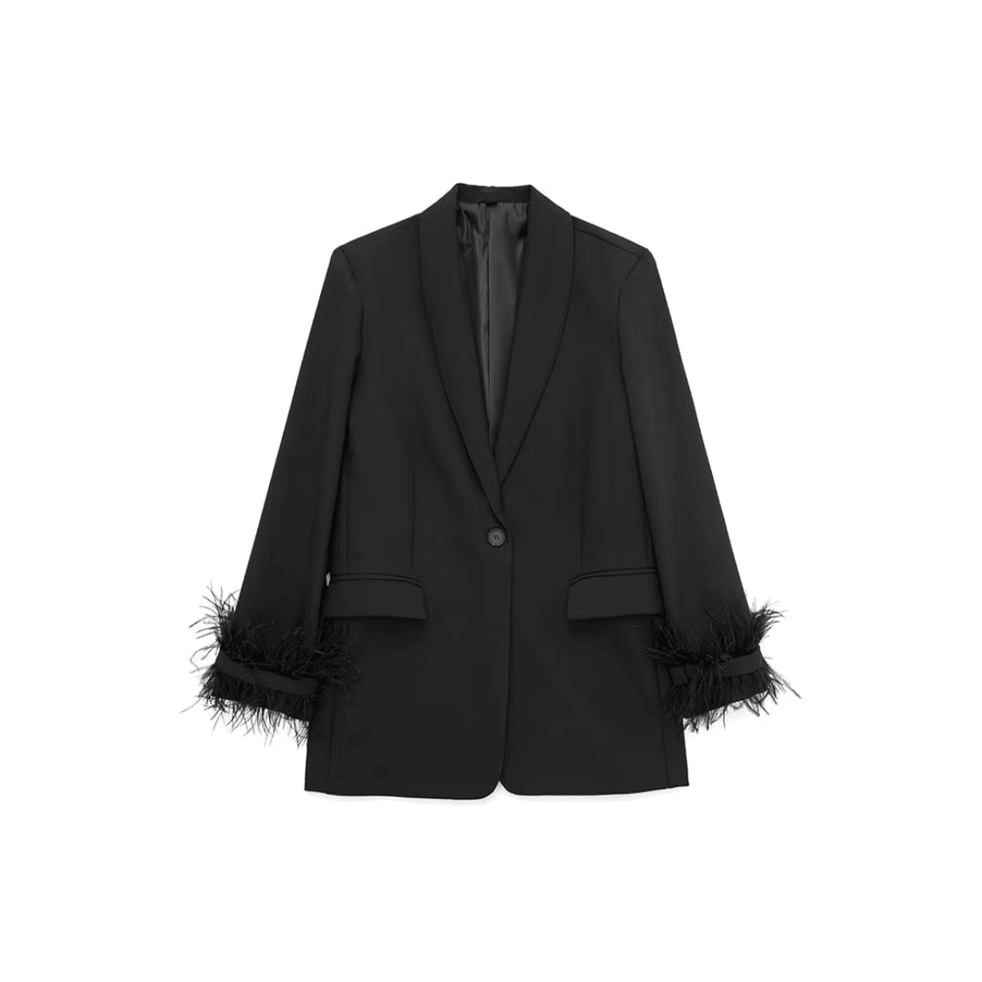 "Midnight Feather" Blazer - Blazer - The Femme Club