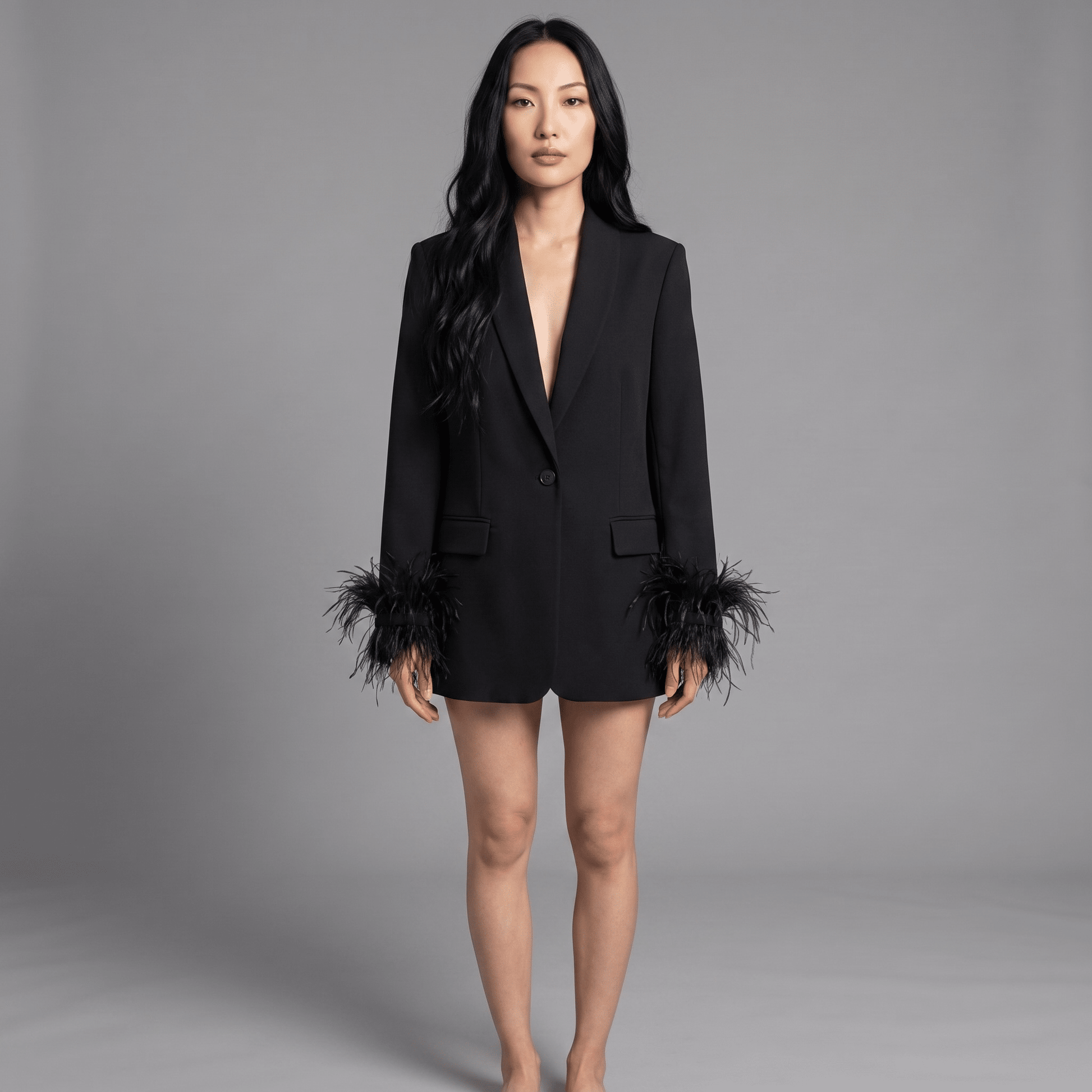 "Midnight Feather" Blazer - Blazer - The Femme Club