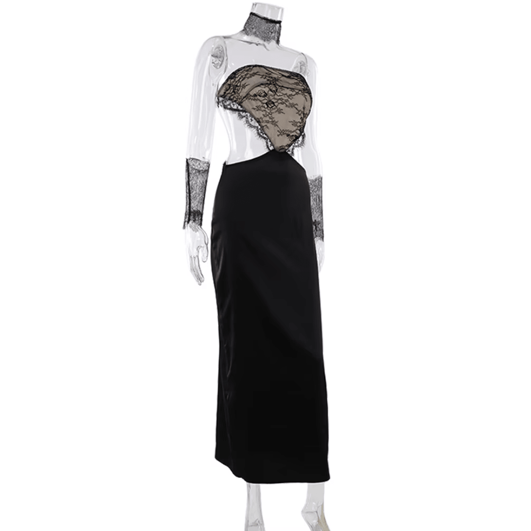 "Midnight Muse" Spitzen - Maxikleid - Maxikleid - The Femme Club