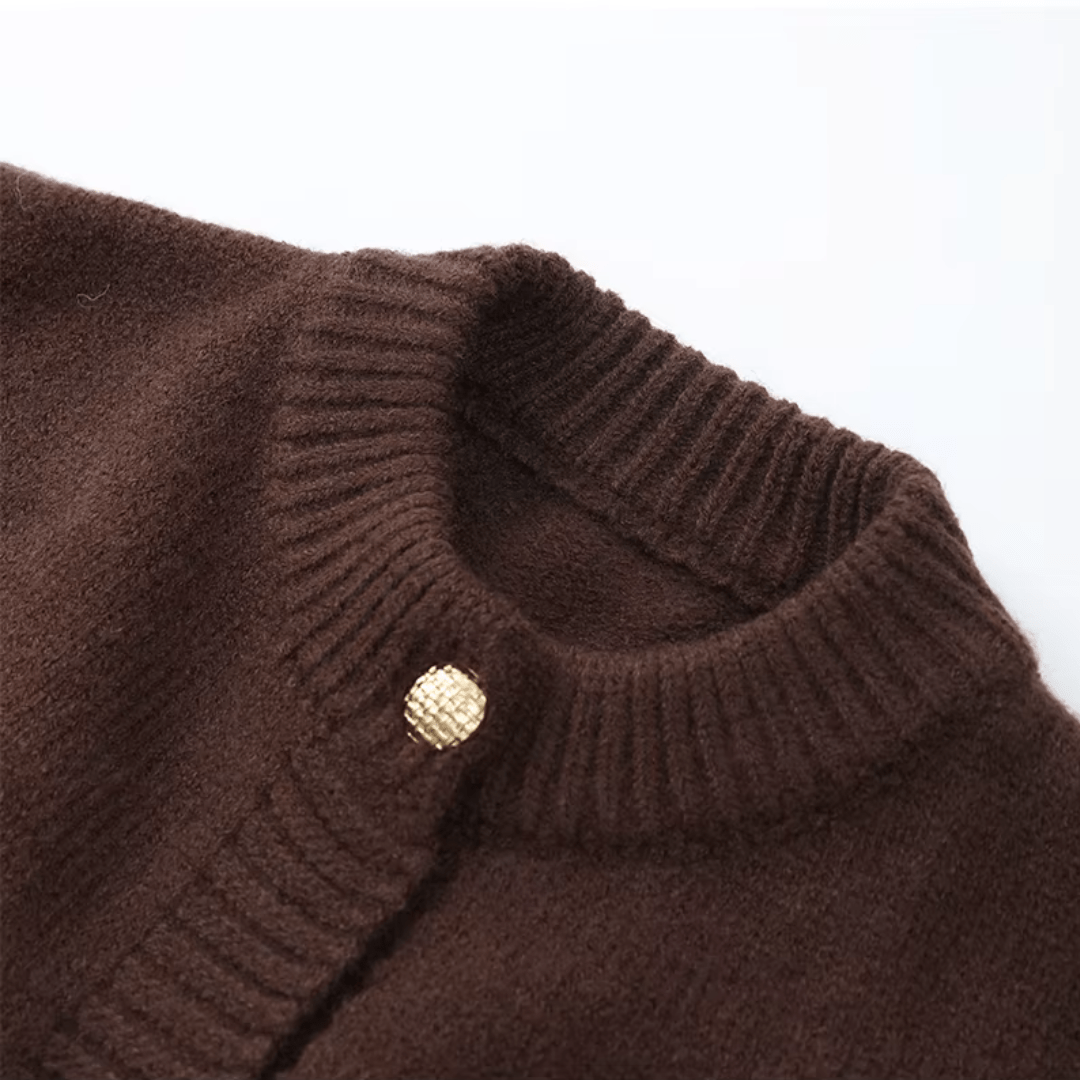 "Mocha Muse" Feather Cardigan - Cardigan - The Femme Club