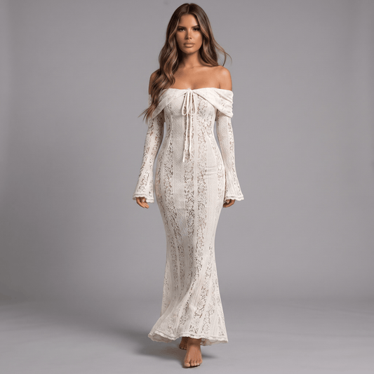 “Noctara“ Dress - Maxikleid aus Spitze - The Femme Club