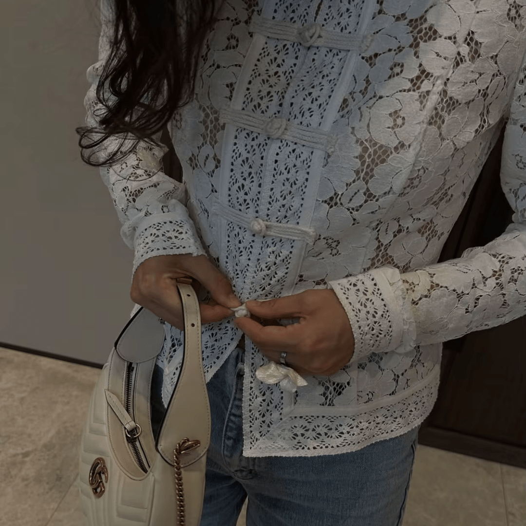 "Nocturnal Bloom" Lace Top - Spitzenbluse - The Femme Club