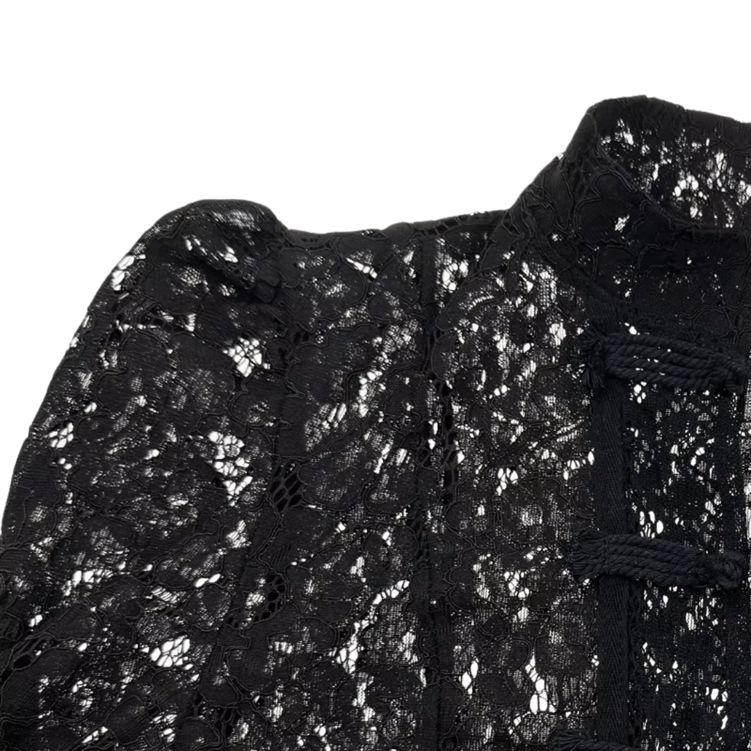 "Nocturnal Bloom" Lace Top - Spitzenbluse - The Femme Club