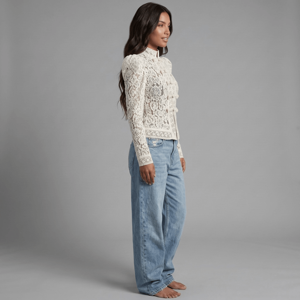 "Nocturnal Bloom" Lace Top - Spitzenbluse - The Femme Club