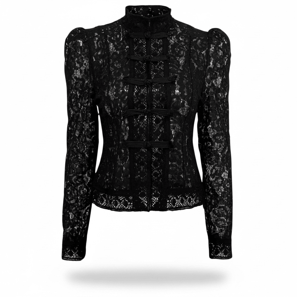 "Nocturnal Bloom" Lace Top - Spitzenbluse - The Femme Club