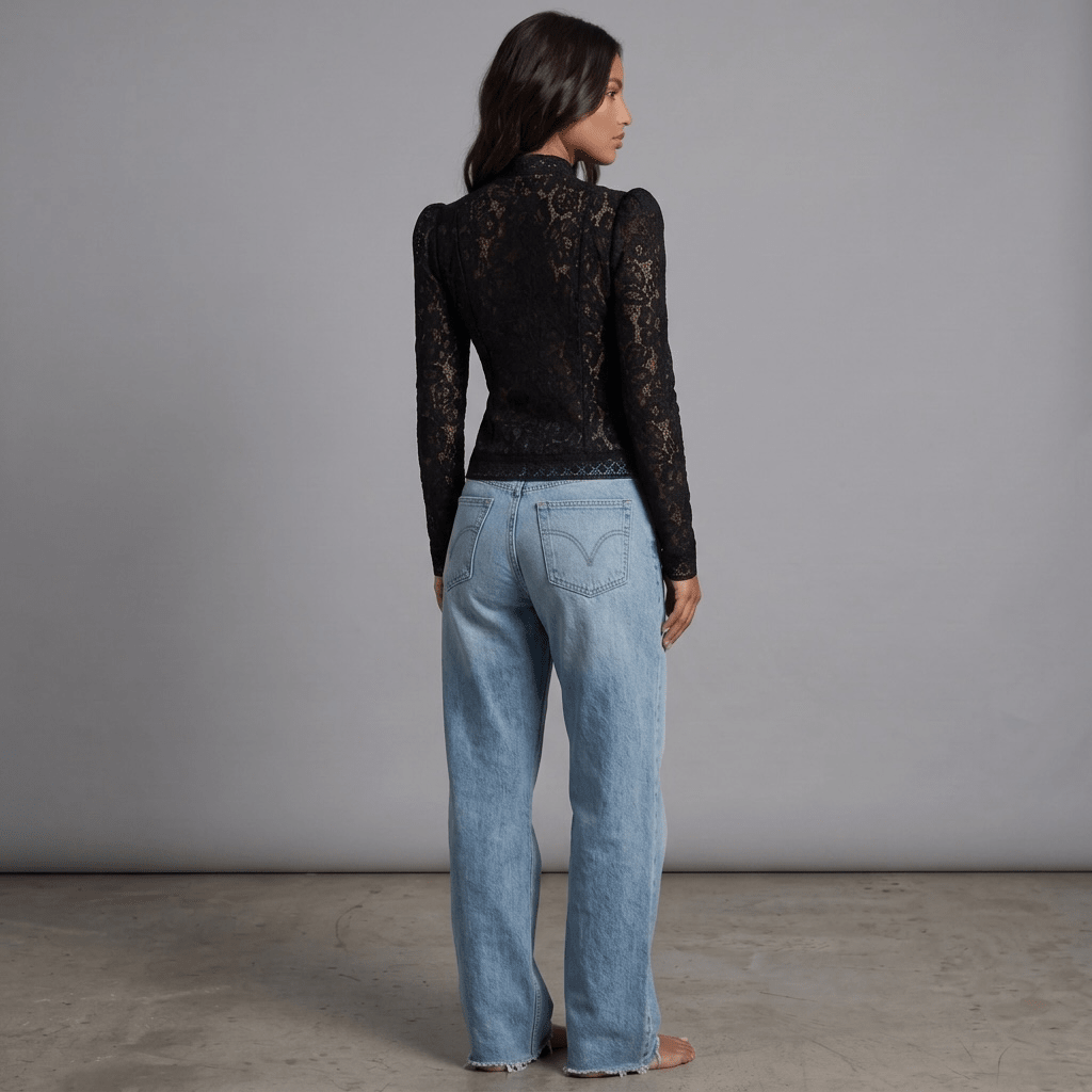 "Nocturnal Bloom" Lace Top - Spitzenbluse - The Femme Club