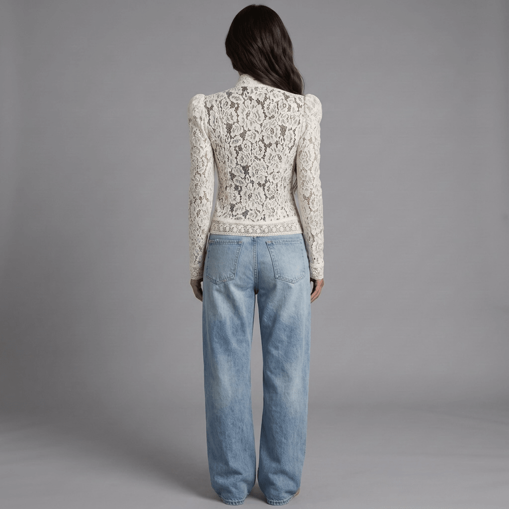 "Nocturnal Bloom" Lace Top - Spitzenbluse - The Femme Club