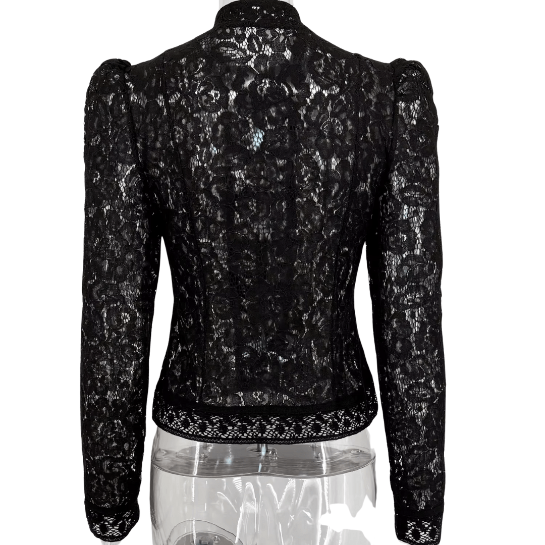 "Nocturnal Bloom" Lace Top - Spitzenbluse - The Femme Club