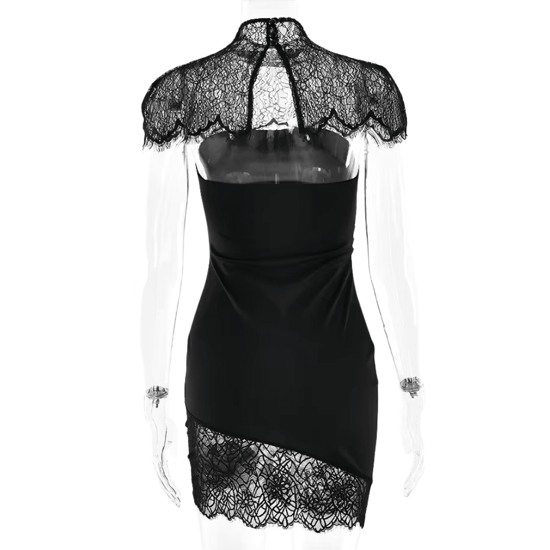 "Noir Élan" Spitzenkleid - Spitzenkleid - The Femme Club