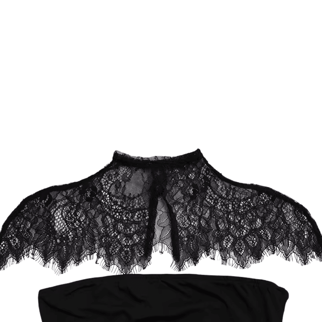 "Noir Élan" Spitzenkleid - Spitzenkleid - The Femme Club