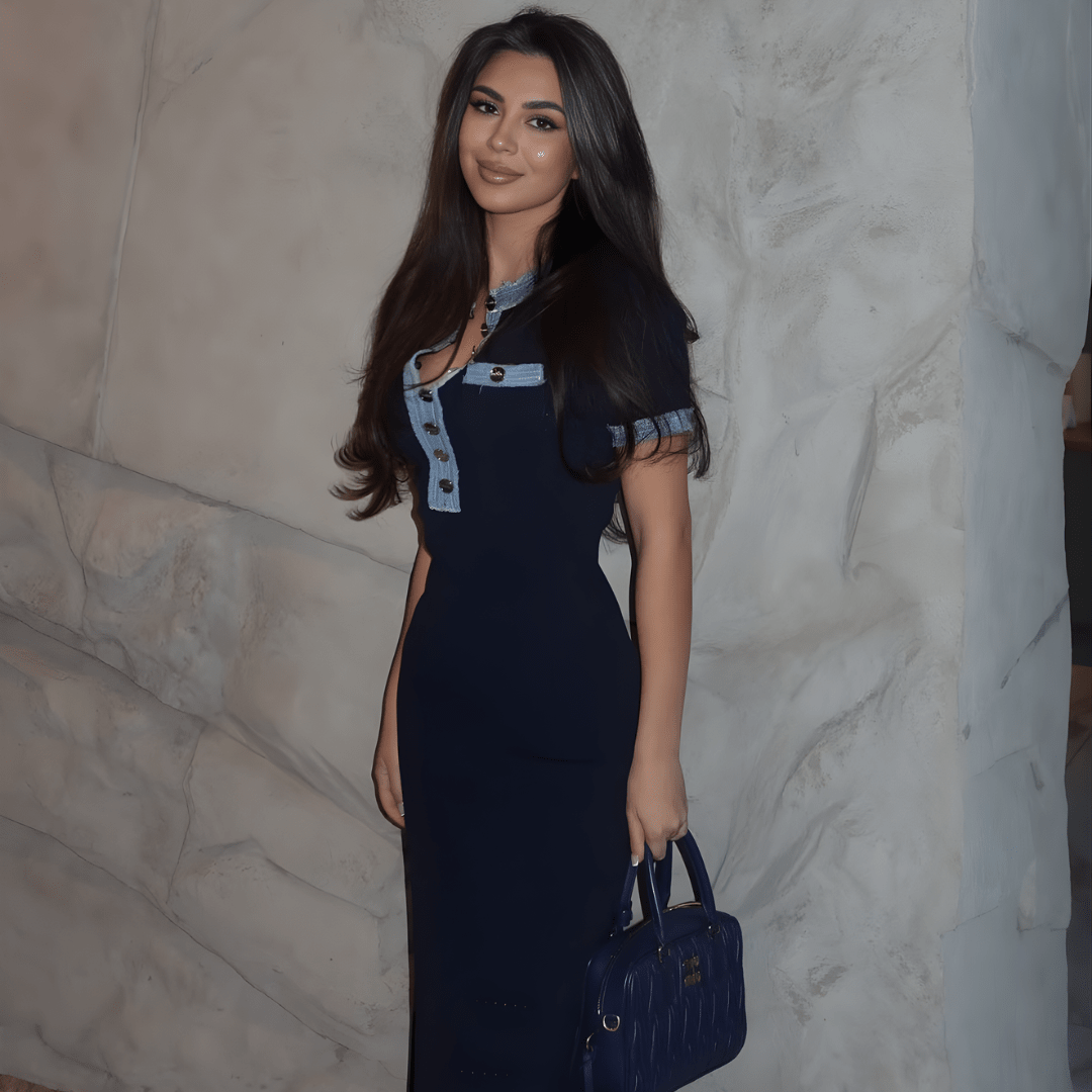 "Noir Riviera" Elegance Kleid - Midikleid Damen elegant - The Femme Club
