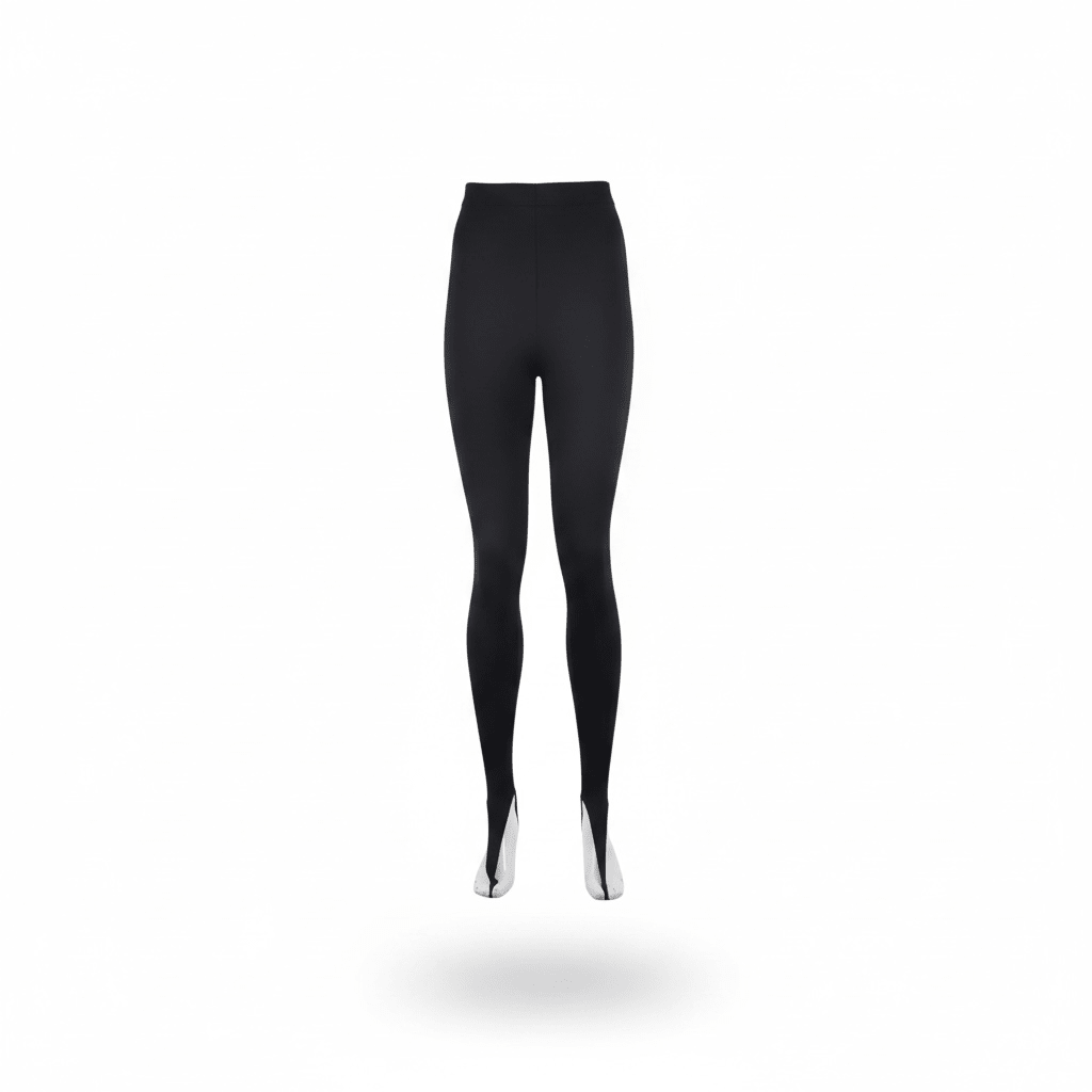 „Noiré Point“ – Schwarze Leggings mit Fußsteg - Leggings mit Fußsteg - The Femme Club