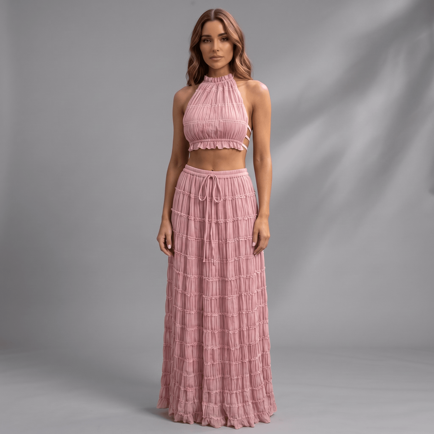 "Nuvélia" Set - Zweiteiliges Set (Top & Maxirock) - The Femme Club